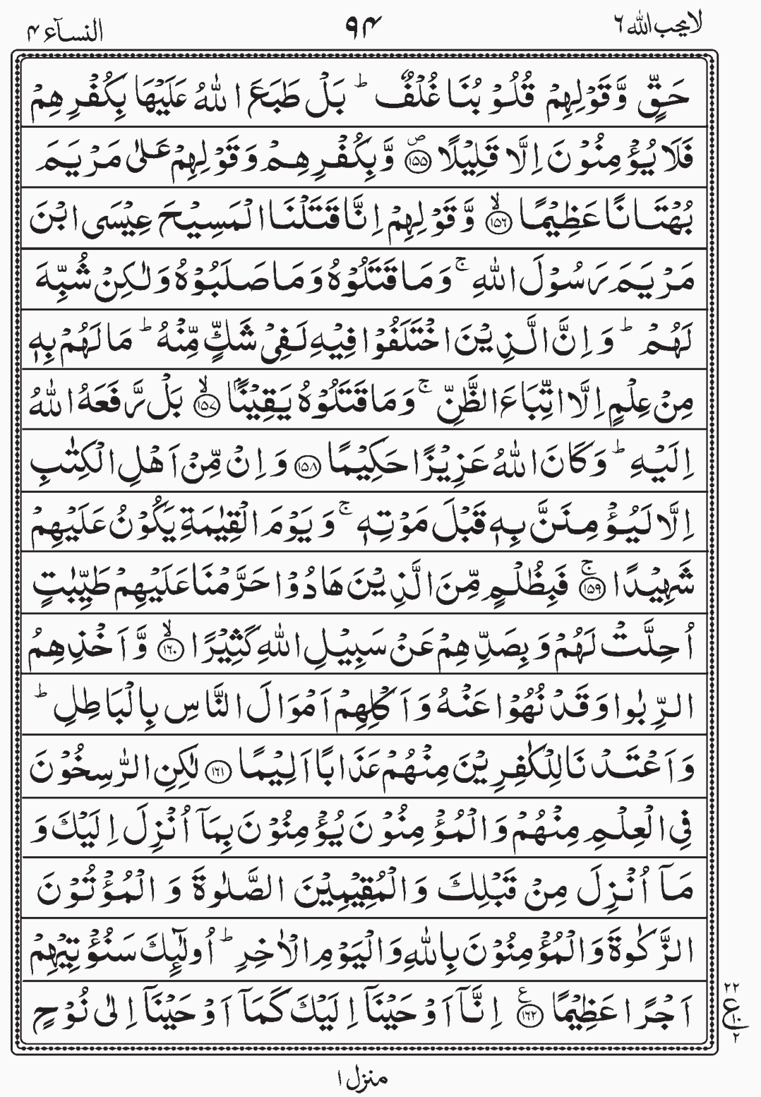 Read Surah Al Nisaa, La Yuhibbullah, Para 6, Juz 6