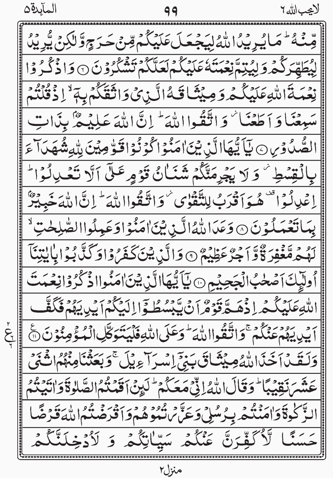 Read Surah Al Maidah, La Yuhibbullah, Para 6, Juz 6