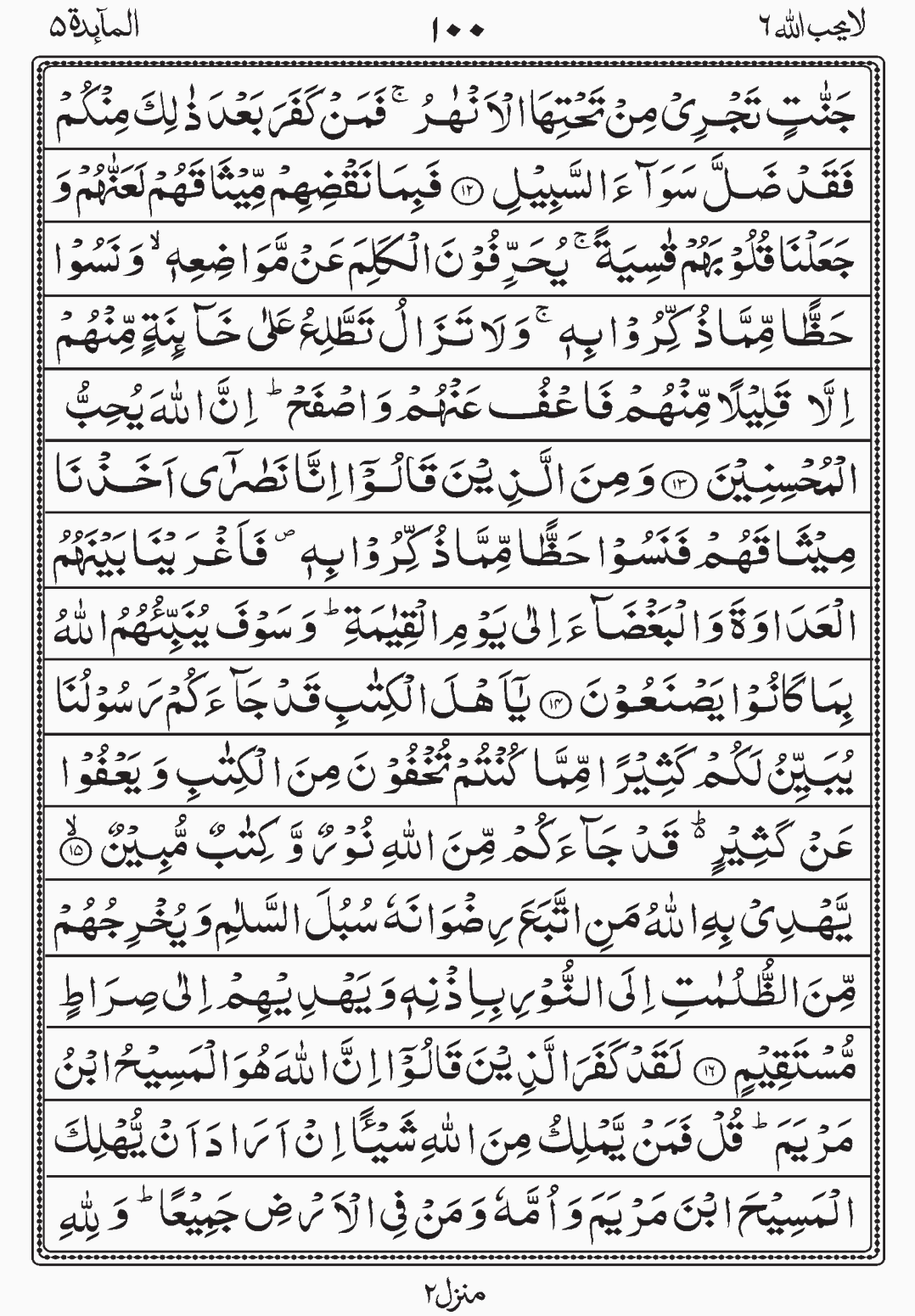 Read Surah Al Maidah, La Yuhibbullah, Para 6, Juz 6