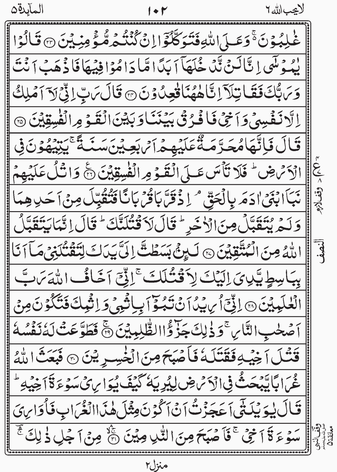 Read Surah Al Maidah, La Yuhibbullah, Para 6, Juz 6