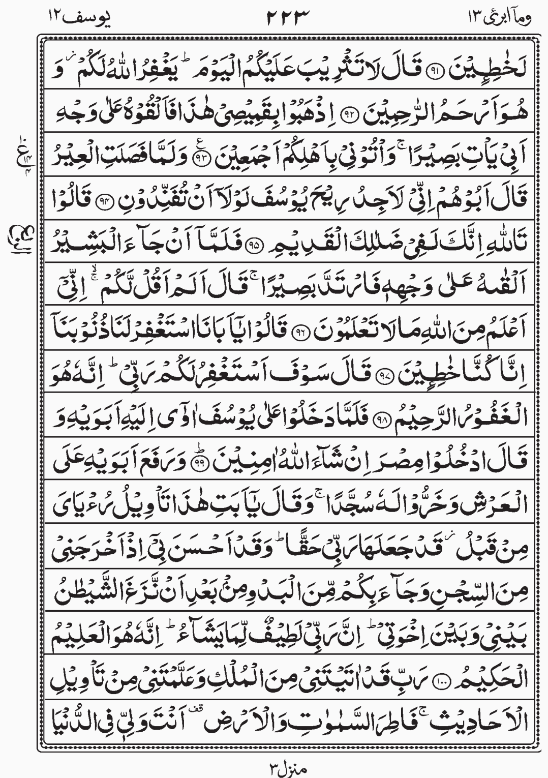 Read Surah Yusuf, Wa Ma Ubrioo Para 13 Juz 13