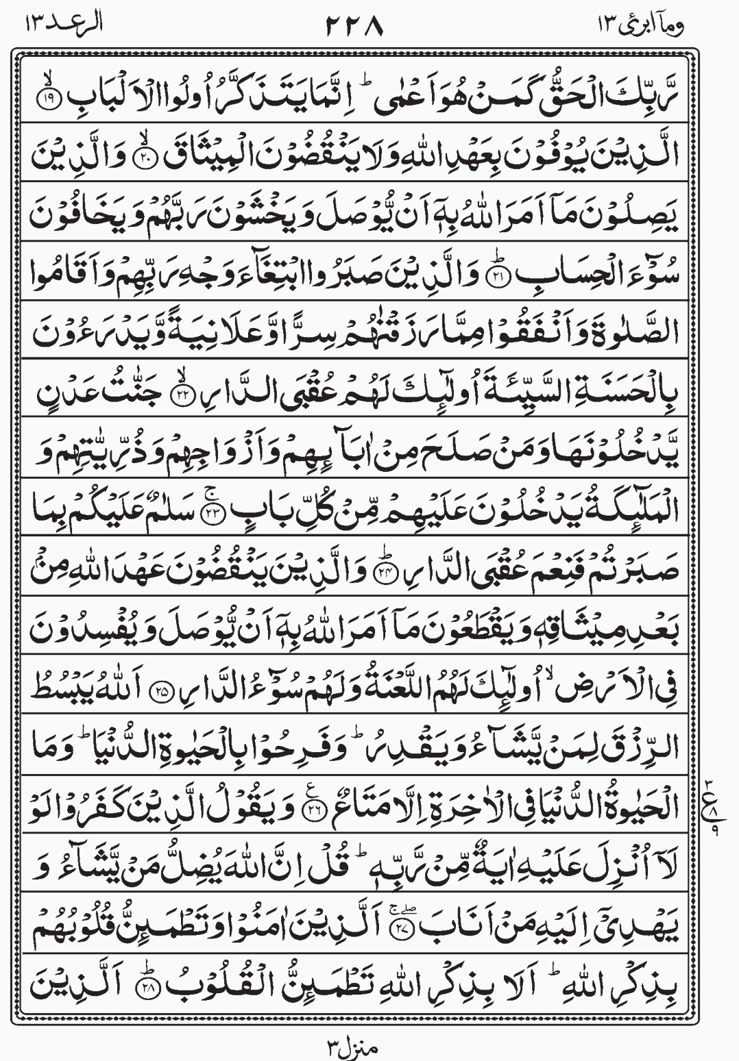 Read Surah Ar Rad, Wa Ma Ubrioo Para 13 Juz 13