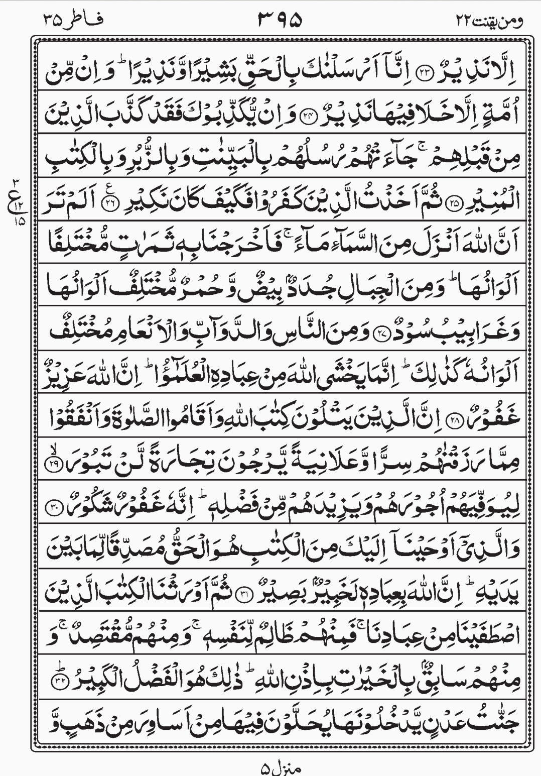 Read Quran, Surah Fatir Wa Manyaqnut, Para 22, Juz 22.