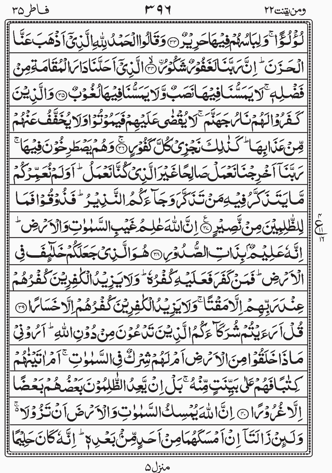 Read Quran, Surah Fatir Wa Manyaqnut, Para 22, Juz 22.