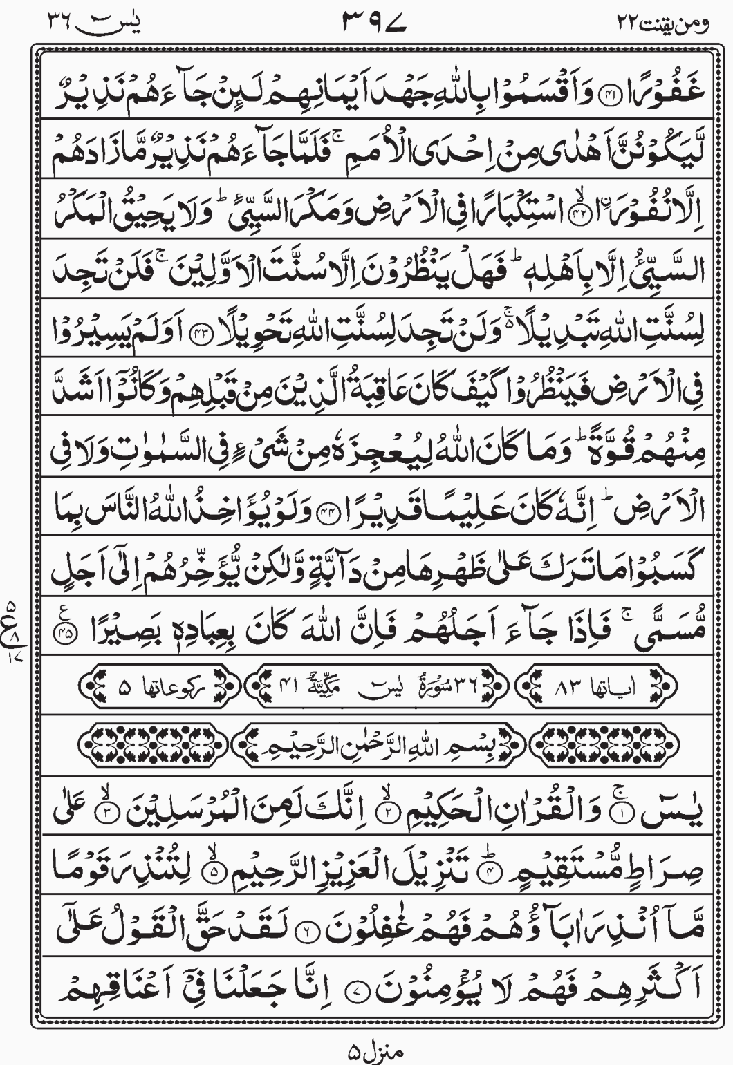 Read Quran, Surah Yaseen Wa Manyaqnut, Para 22, Juz 22. Surah Yasin