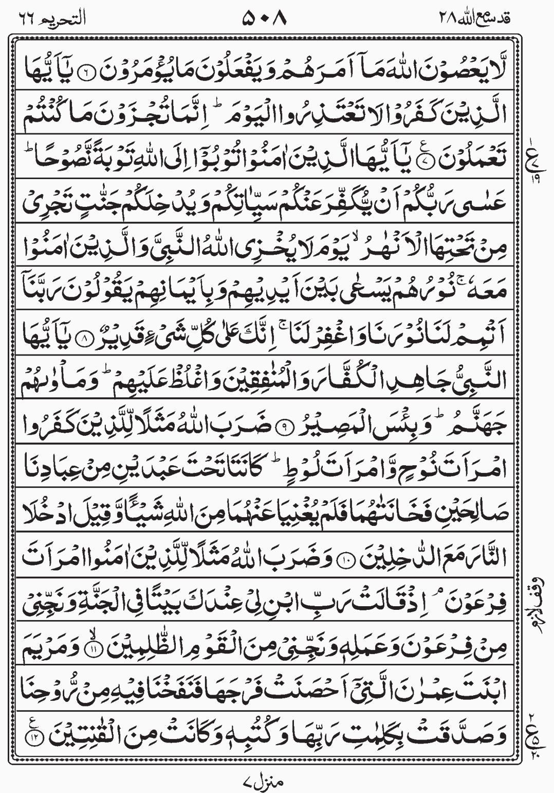 Read Quran, Surah At Tehreem, Para 28, Juz 28, Qadd Sami Allah.